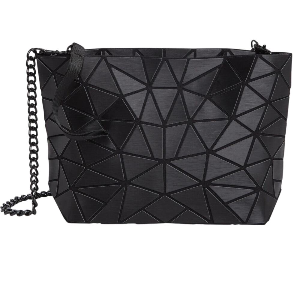 Patrizia Luca Slanted Square Convertible Clutch/Crossbody Matte Black